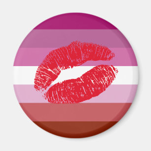 Lipstick Lesbian Pride Flag Magneet