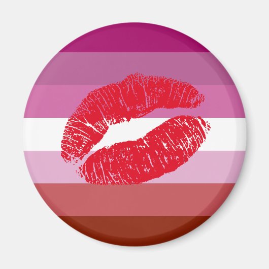 Lipstick Lesbian Pride Flag Magneet (Voorkant)