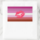 Lipstick Lesbian Pride Flag Rechthoekige Sticker (Tas)