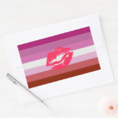 Lipstick Lesbian Pride Flag Rechthoekige Sticker (Envelop)