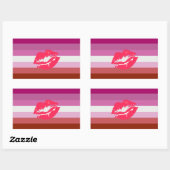 Lipstick Lesbian Pride Flag Rechthoekige Sticker (Vel)