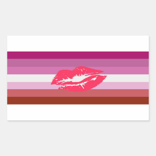 Lipstick Lesbian Pride Flag Rechthoekige Sticker