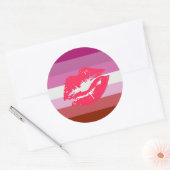 Lipstick Lesbian Pride Flag Ronde Sticker (Envelop)