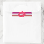 Lipstick Lesbian Pride Flag Ronde Sticker (Tas)