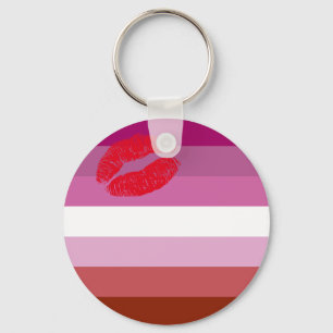 Lipstick Lesbian Pride Flag Sleutelhanger