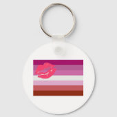 Lipstick Lesbian Pride Flag Sleutelhanger (Voorkant)
