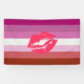 Lipstick Lesbian Pride Flag Spandoek (Horizontaal)