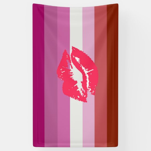 Lipstick Lesbian Pride Flag Spandoek (Verticaal)