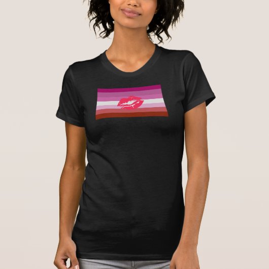 Lipstick Lesbian Pride Flag T-shirt (Voorkant)