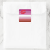 Lipstick Lesbian Pride Flag  Vierkante Sticker (Tas)