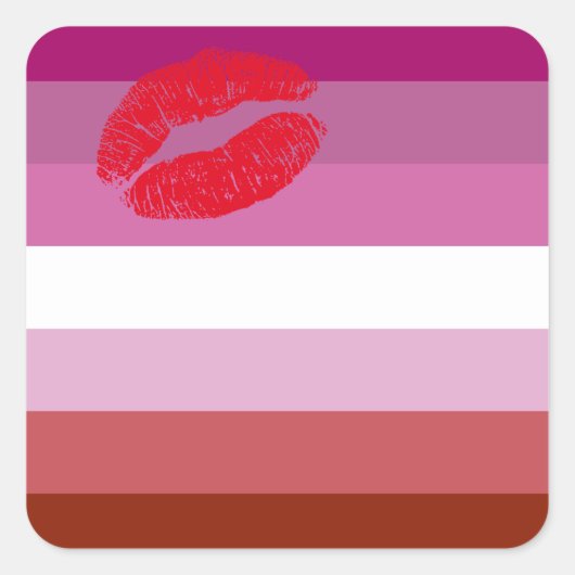 Lipstick Lesbian Pride Flag  Vierkante Sticker (Voorkant)