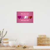 Lipstick lesbian pride hearts with custom text poster (Keuken)