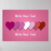 Lipstick lesbian pride hearts with custom text poster (Voorkant)