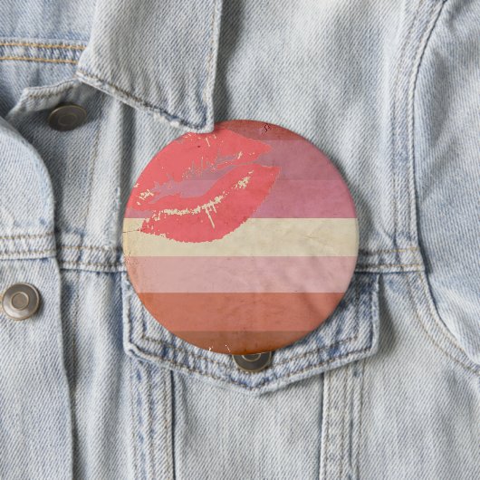 LIPSTICK LESBIAN PRIDE ONTWERP RONDE BUTTON 4,0 CM (In situ)