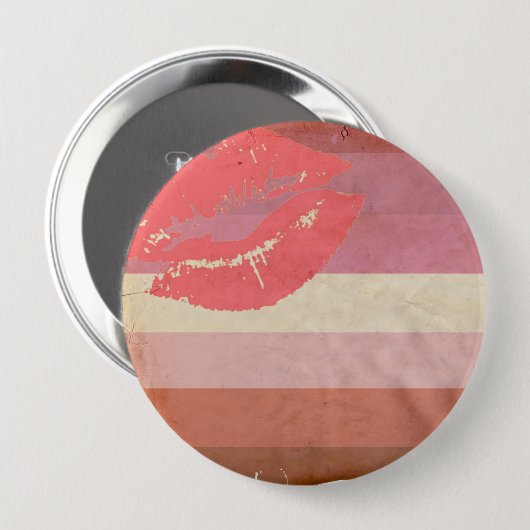 LIPSTICK LESBIAN PRIDE ONTWERP RONDE BUTTON 4,0 CM (Voorkant /achterkant)