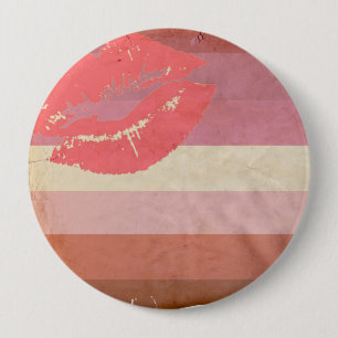 LIPSTICK LESBIAN PRIDE ONTWERP RONDE BUTTON 4,0 CM