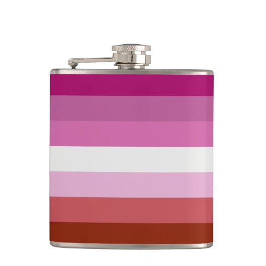 Lipstick Lesbian Pride vlag fles Heupfles (Voorkant)