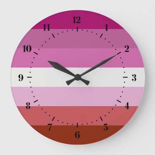 Lipstick Lesbian Pride vlag Grote klok (Voorkant)