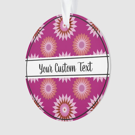 Lipstick lesbische pride roze bloempatroon ornament (voorkant)