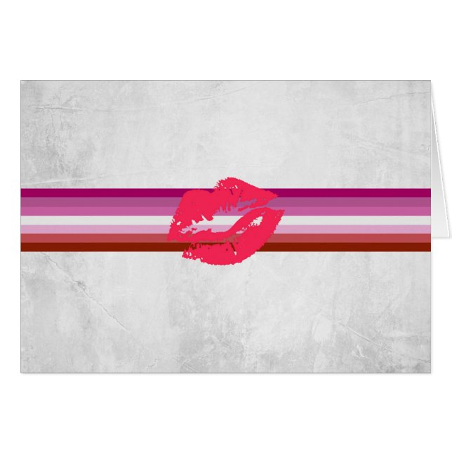 Lipstick Lesbische Pride Vlag (Voorkant Horizontaal)
