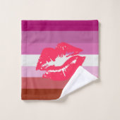 Lipstick Lesbische Pride Vlag Bad Handdoek (Wasdoekje)