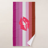 Lipstick Lesbische Pride Vlag Badhanddoek (Badhanddoek)