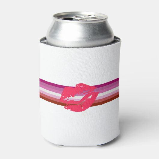 Lipstick Lesbische Pride Vlag Blikjeskoeler (Blikje Voorkant)