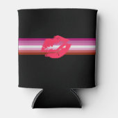 Lipstick Lesbische Pride Vlag Blikjeskoeler (Voorkant)