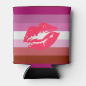Lipstick Lesbische Pride Vlag Blikjeskoeler (Voorkant)