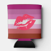 Lipstick Lesbische Pride Vlag Blikjeskoeler (Achterkant)