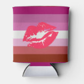 Lipstick Lesbische Pride Vlag Blikjeskoeler (Voorkant)