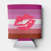 Lipstick Lesbische Pride Vlag Blikjeskoeler (Achterkant)