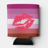 Lipstick Lesbische Pride Vlag Blikjeskoeler (Achterkant)
