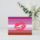 Lipstick Lesbische Pride Vlag Briefkaart (Staand voorkant)