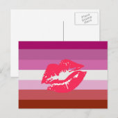 Lipstick Lesbische Pride Vlag Briefkaart (Voorkant / Achterkant)