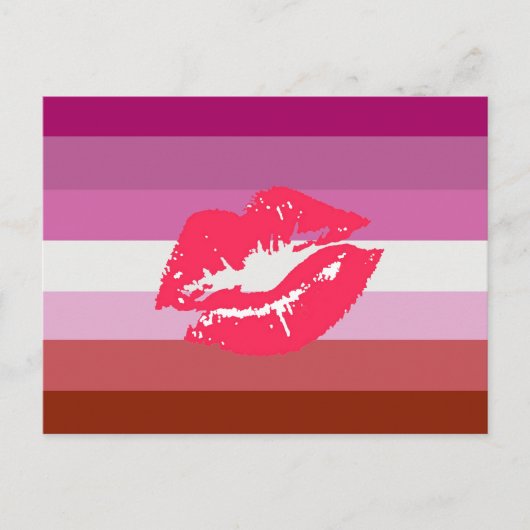 Lipstick Lesbische Pride Vlag Briefkaart (Voorkant)