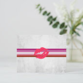 Lipstick Lesbische Pride Vlag Briefkaart (Staand voorkant)