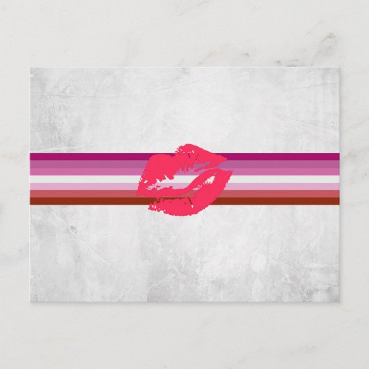 Lipstick Lesbische Pride Vlag Briefkaart (Voorkant)