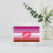 Lipstick Lesbische Pride Vlag Briefkaart (Staand voorkant)