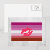 Lipstick Lesbische Pride Vlag Briefkaart (Voorkant / Achterkant)