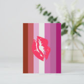 Lipstick Lesbische Pride Vlag Briefkaart (Staand voorkant)