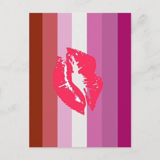 Lipstick Lesbische Pride Vlag Briefkaart (Voorkant)