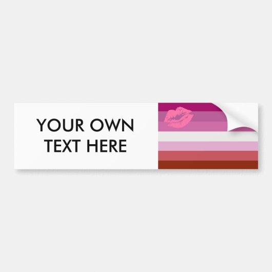 Lipstick Lesbische Pride Vlag Bumpersticker (Voorkant)