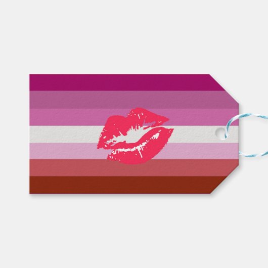 Lipstick Lesbische Pride Vlag Cadeaulabel (Voorkant (Horizontaal))