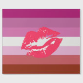 Lipstick Lesbische Pride Vlag Cadeaupapier (Vlak)