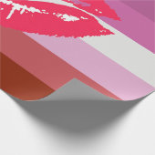 Lipstick Lesbische Pride Vlag Cadeaupapier (Hoek)
