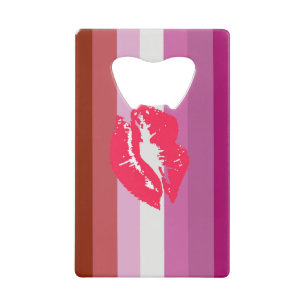 Lipstick Lesbische Pride Vlag Creditkaart Flessenopener