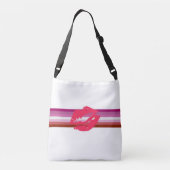 Lipstick Lesbische Pride Vlag Crossbody Tas (Achterkant)