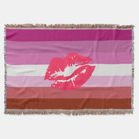 Lipstick Lesbische Pride Vlag Deken (Voorkant)