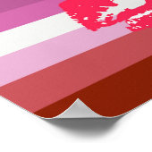 Lipstick Lesbische Pride Vlag en Lippen Poster (Hoek)